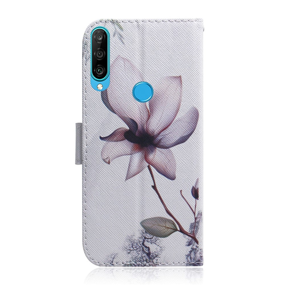 Mönstertryck Plånboksfodral Skyddande Läderfodral för Huawei P30 Lite / nova 4e / P30 Lite Ny Utgåva