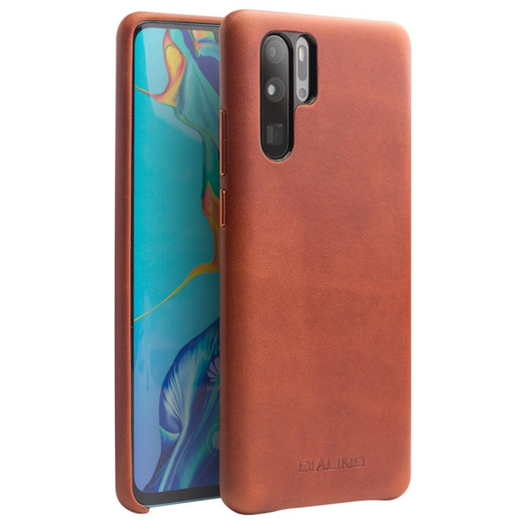 QIALINO Genuine Leather Coated PC Hard Case for Huawei P30 Pro