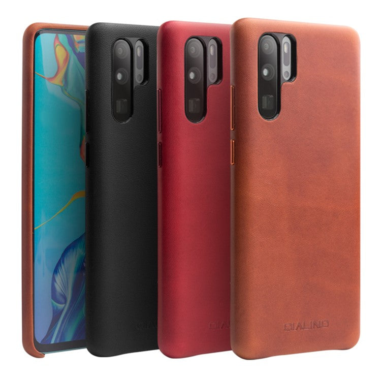QIALINO Genuine Leather Coated PC Hard Case for Huawei P30 Pro