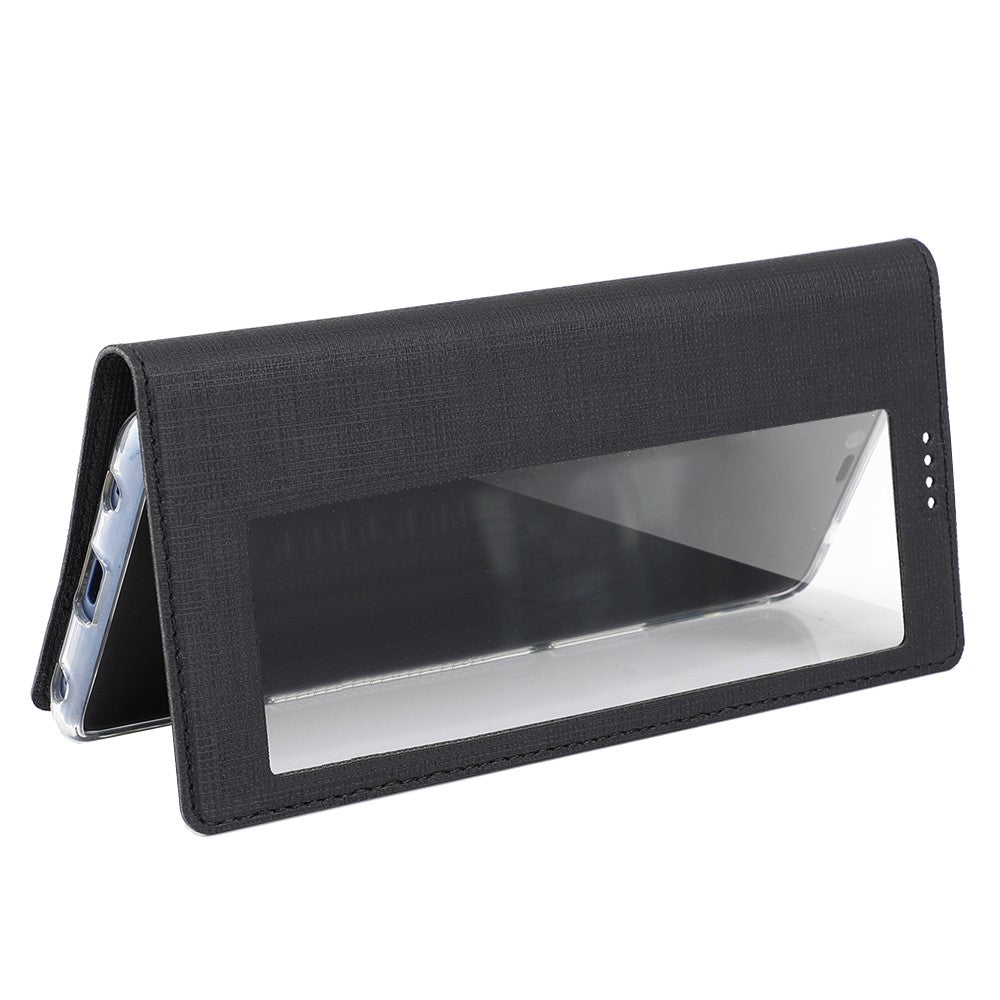 VILI DMX Cross Texture View Window Leather Flip Phone Cover with Card Slot for Huawei P30 Pro