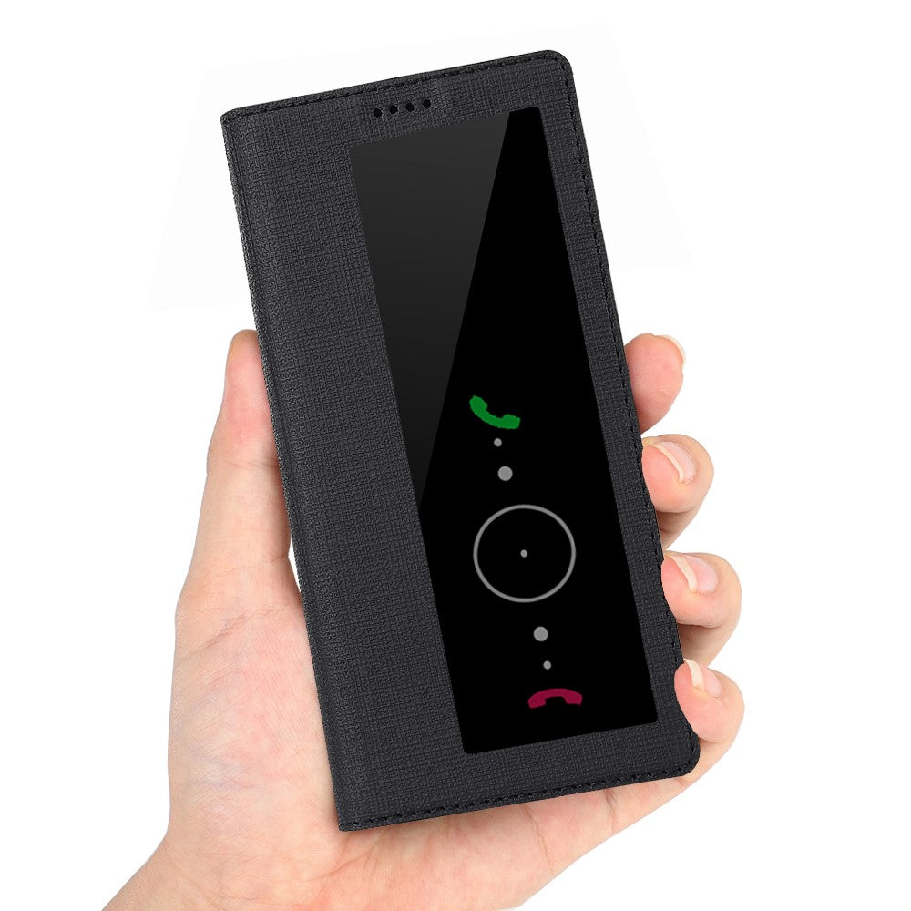 VILI DMX Cross Texture View Window Leather Flip Phone Cover with Card Slot for Huawei P30 Pro
