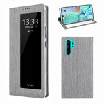 VILI DMX Cross Texture View Window Leather Flip Phone Cover with Card Slot for Huawei P30 Pro