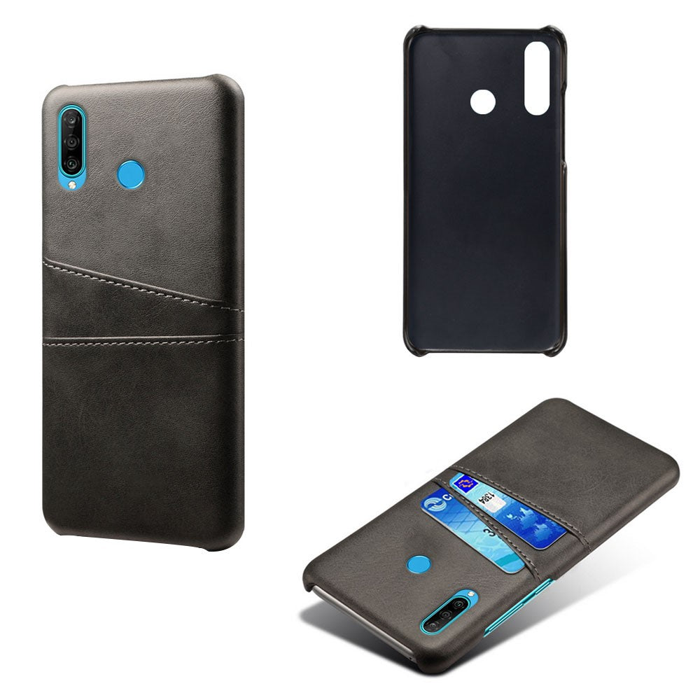 Huawei P30 Lite / Nova 4e PU-läderbelagt PC-mobilskal med dubbla kortplatser