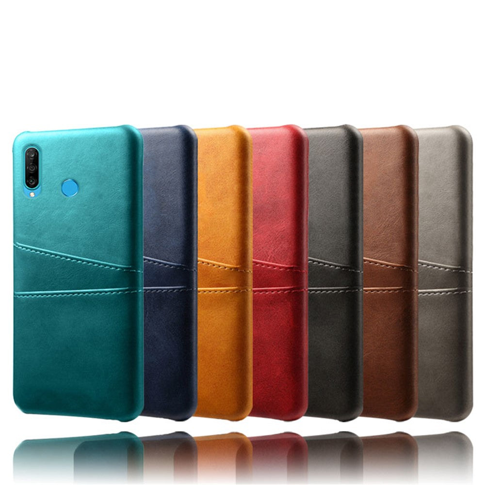 Huawei P30 Lite / Nova 4e PU-läderbelagt PC-mobilskal med dubbla kortplatser