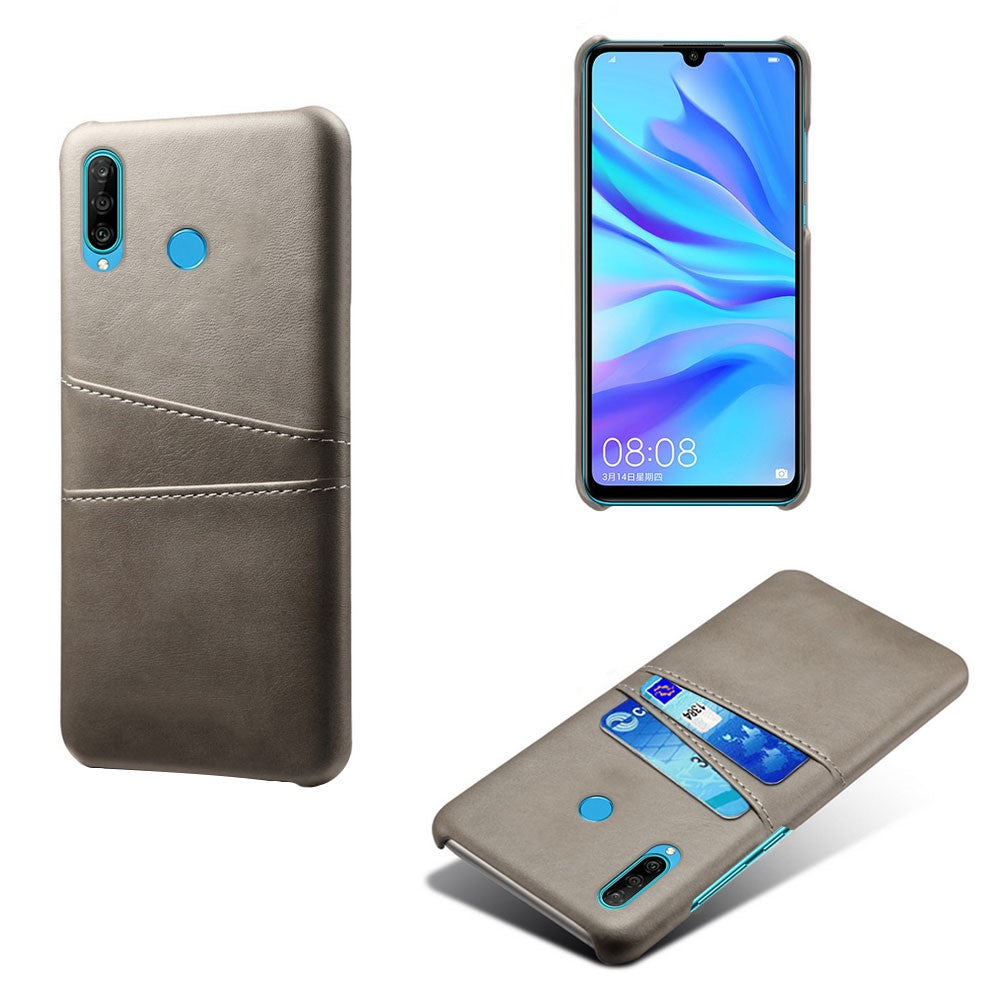 Huawei P30 Lite / Nova 4e PU-läderbelagt PC-mobilskal med dubbla kortplatser