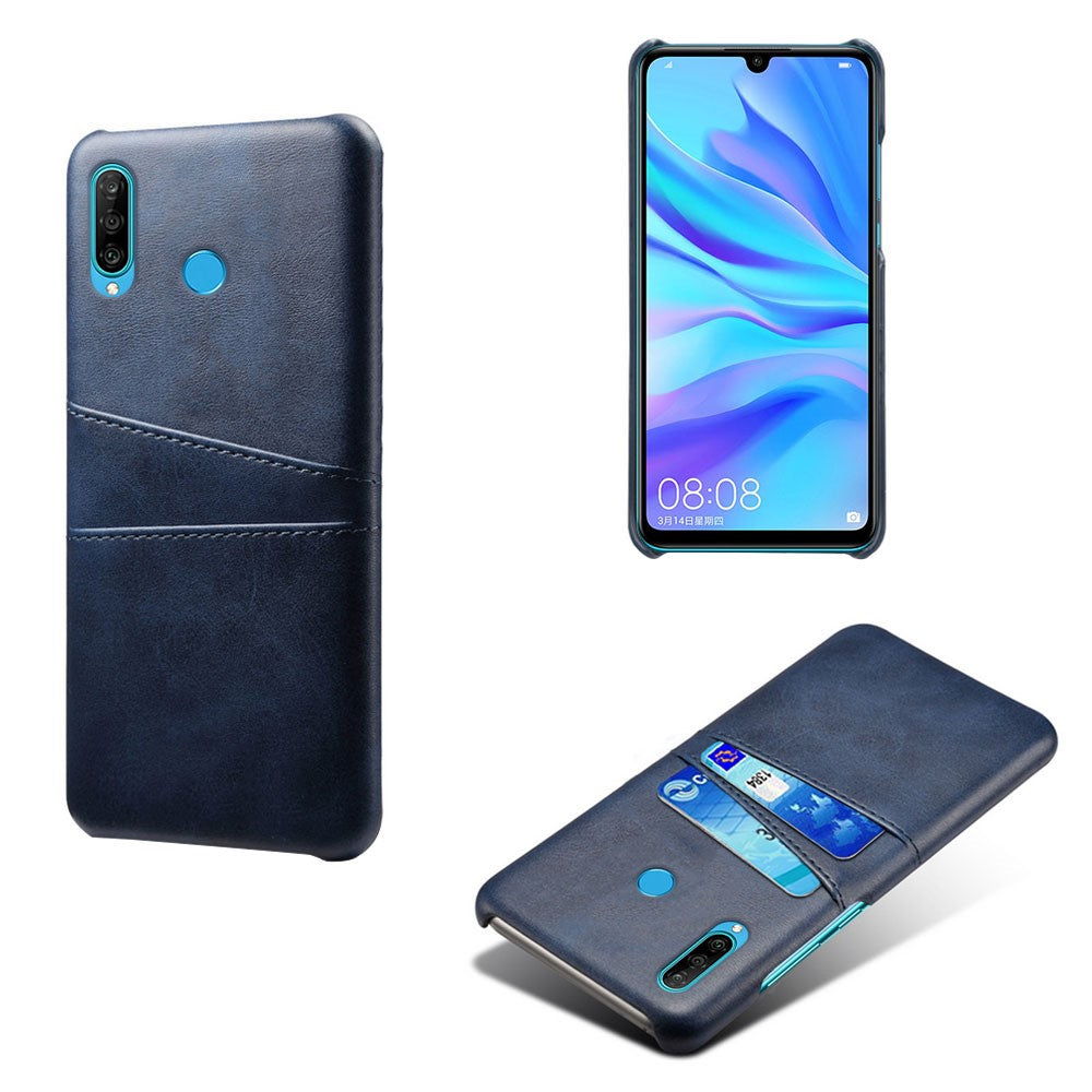 Huawei P30 Lite / Nova 4e PU-läderbelagt PC-mobilskal med dubbla kortplatser