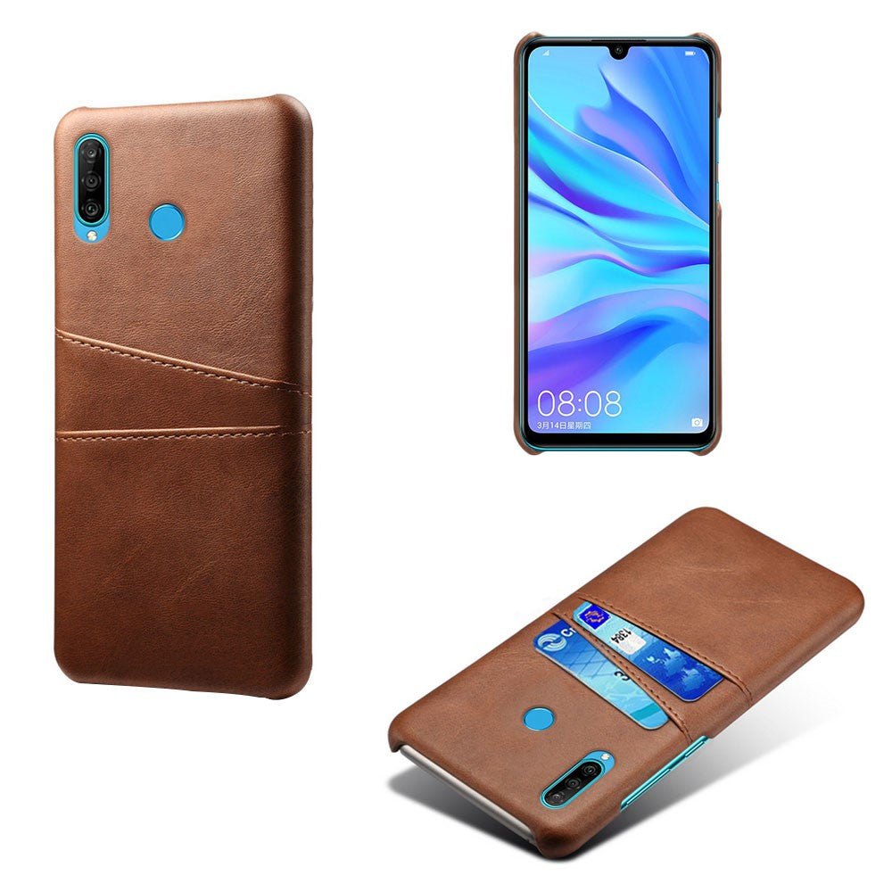 Huawei P30 Lite / Nova 4e PU-läderbelagt PC-mobilskal med dubbla kortplatser