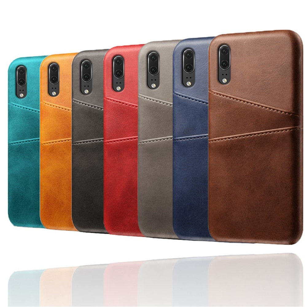 PU-läderbelagt PC-skal med dubbla kortplatser till Huawei P30