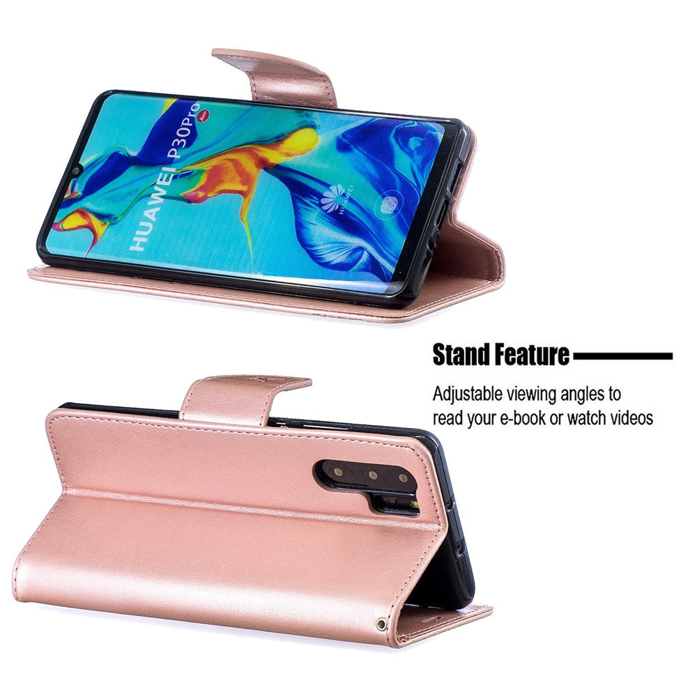 Huawei P30 Pro PU-läder med tryckta fjärilar