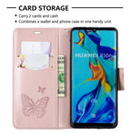 Huawei P30 Pro PU-läder med tryckta fjärilar