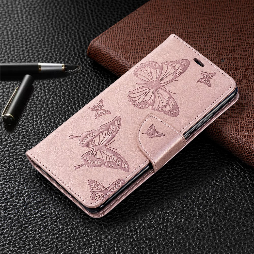 Huawei P30 Pro PU-läder med tryckta fjärilar