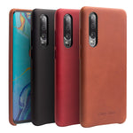 QIALINO Äkta Läderbelagt PC Hårt Skal för Huawei P30