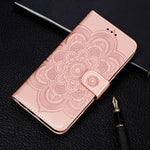 Huawei P30 Lite/nova 4e/P30 lite New Edition Imprint Mandala Flower Phone Cover Läderplånbok