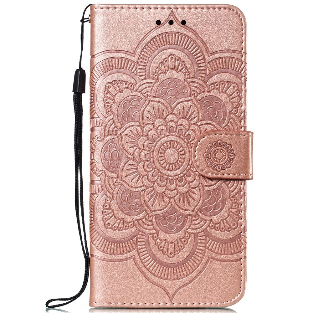 Huawei P30 Lite/nova 4e/P30 lite New Edition Imprint Mandala Flower Phone Cover Läderplånbok