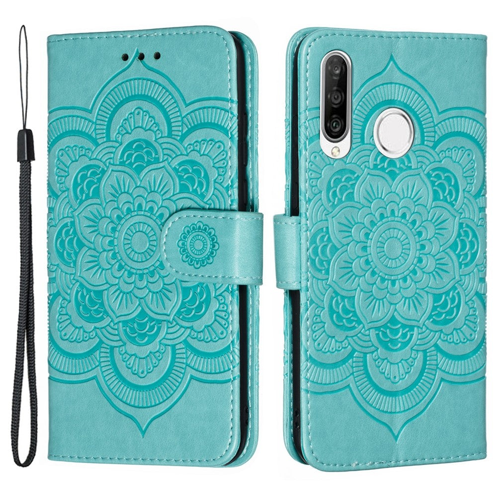 Huawei P30 Lite/nova 4e/P30 lite New Edition Imprint Mandala Flower Phone Cover Läderplånbok