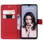 For Huawei P30 Lite / nova 4e Case 2 in 1 Detachable Magnetic Leather Wallet Mobile Cover with Strap