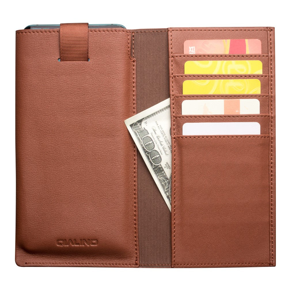 QIALINO Cowhide Leather Wallet Protective Pouch Cover for Huawei P30 Pro