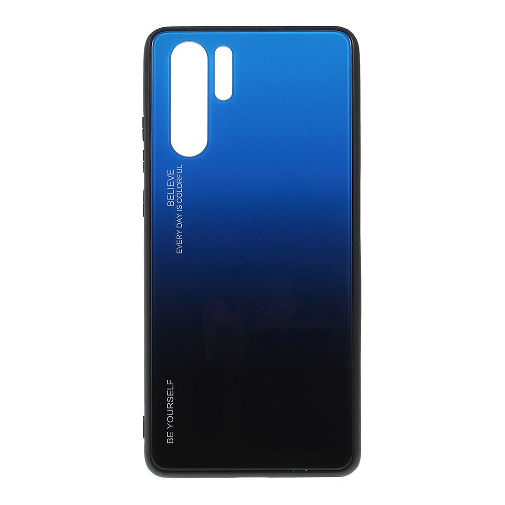 For Huawei P30 Pro Gradient Color Glass + PC + TPU Hybrid Case