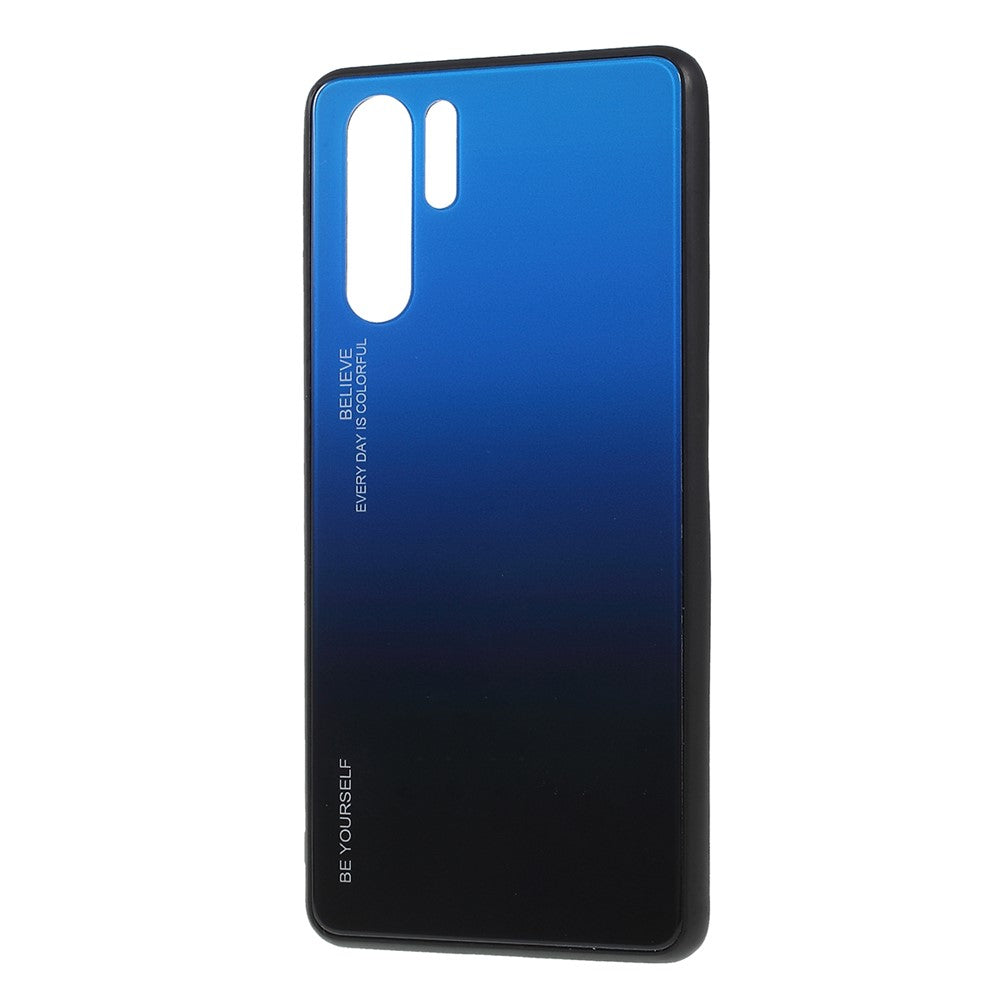 For Huawei P30 Pro Gradient Color Glass + PC + TPU Hybrid Case