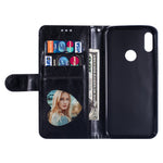 Glitter Powder Zippered Stand Leather Wallet Casing with Strap for Huawei Y7 (2019)/Y7 Pro (2019)/Enjoy 9