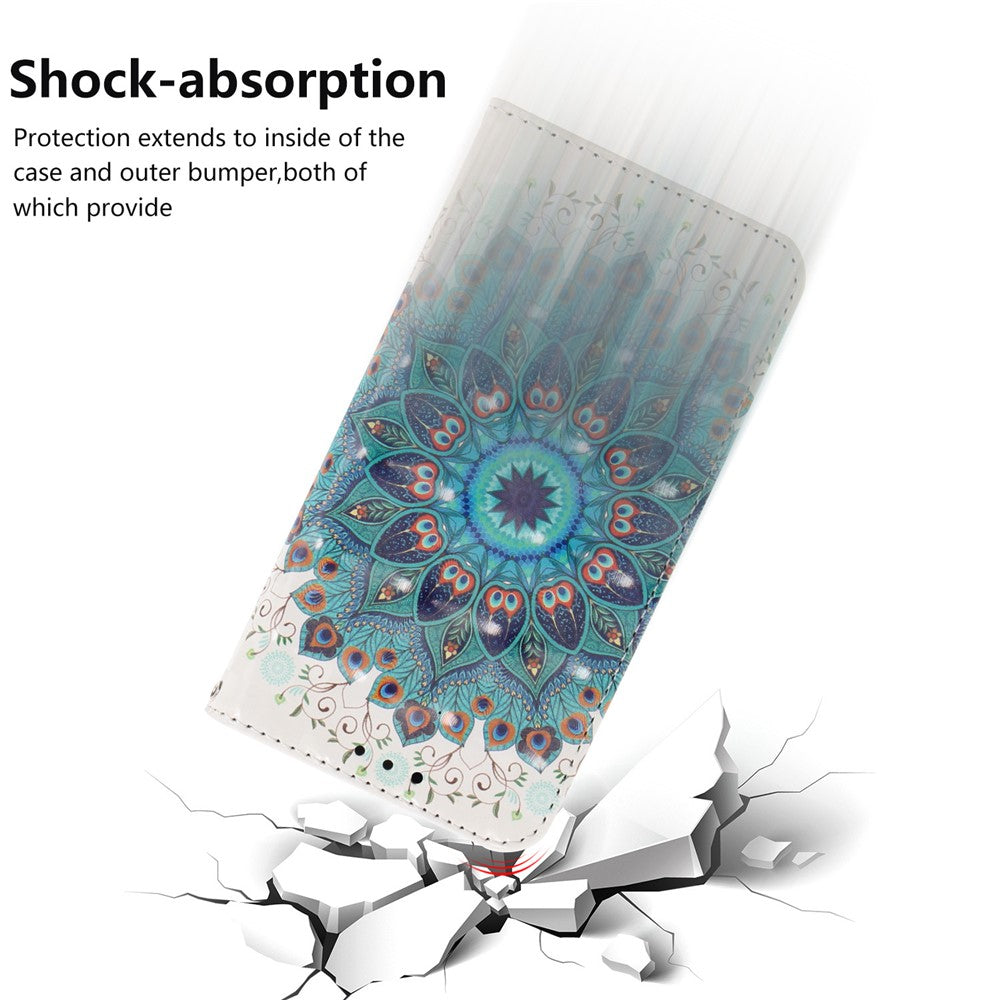 Pattern Printing Light Spot Decor Leather Wallet Case for Huawei Y5 (2019)