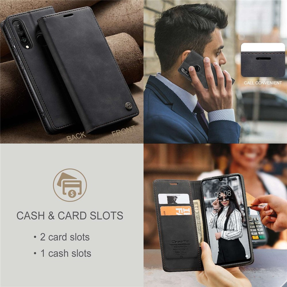 CASEME 013 Series Auto-absorbed Leather Wallet Case for Huawei P30 Lite New Edition/P30 Lite/nova 4e