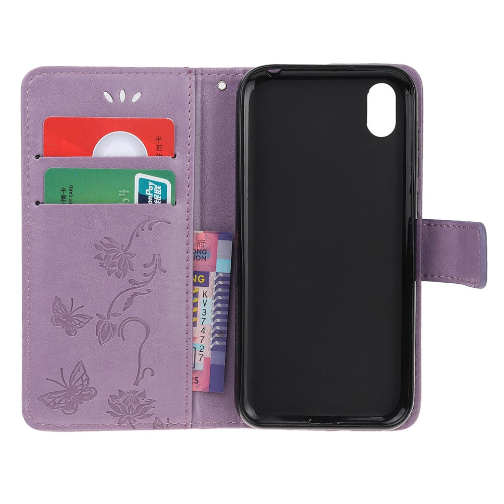 Imprint Butterfly Flowers Leather Wallet Case for Huawei Y5 (2019) / Honor 8S