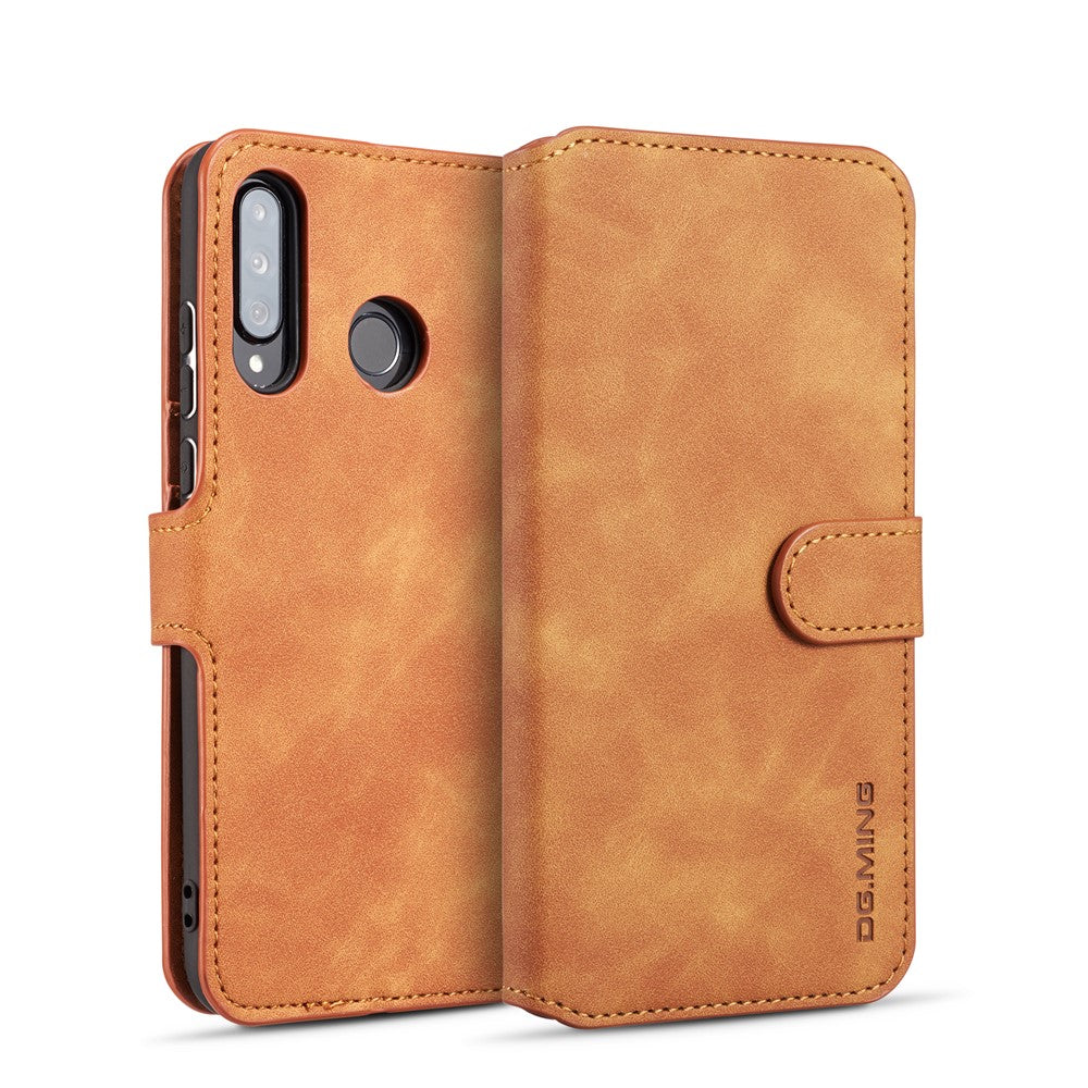 DG.MING Retro Style Läder Plånboksställ Fodral för Huawei P30 Lite New Edition/P30 Lite/nova 4e