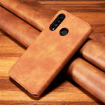 DG.MING Retro Style Läder Plånboksställ Fodral för Huawei P30 Lite New Edition/P30 Lite/nova 4e
