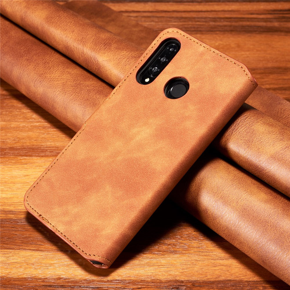 DG.MING Retro Style Läder Plånboksställ Fodral för Huawei P30 Lite New Edition/P30 Lite/nova 4e