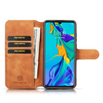 DG.MING Retro Style Läder Plånboksställ Fodral för Huawei P30 Lite New Edition/P30 Lite/nova 4e