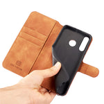 DG.MING Retro Style Läder Plånboksställ Fodral för Huawei P30 Lite New Edition/P30 Lite/nova 4e