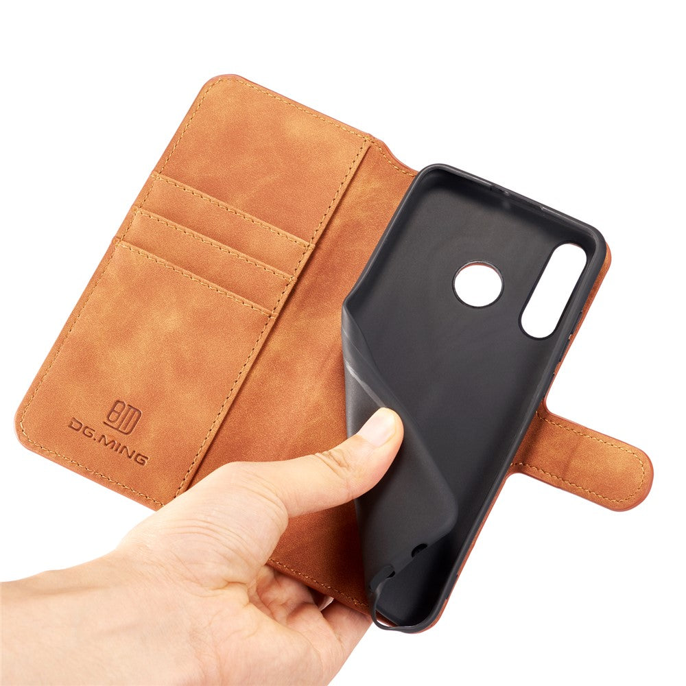 DG.MING Retro Style Läder Plånboksställ Fodral för Huawei P30 Lite New Edition/P30 Lite/nova 4e
