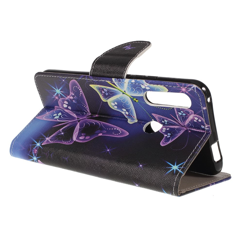 Pattern Printing Cross Texture Leather Wallet Case for Huawei P Smart Z