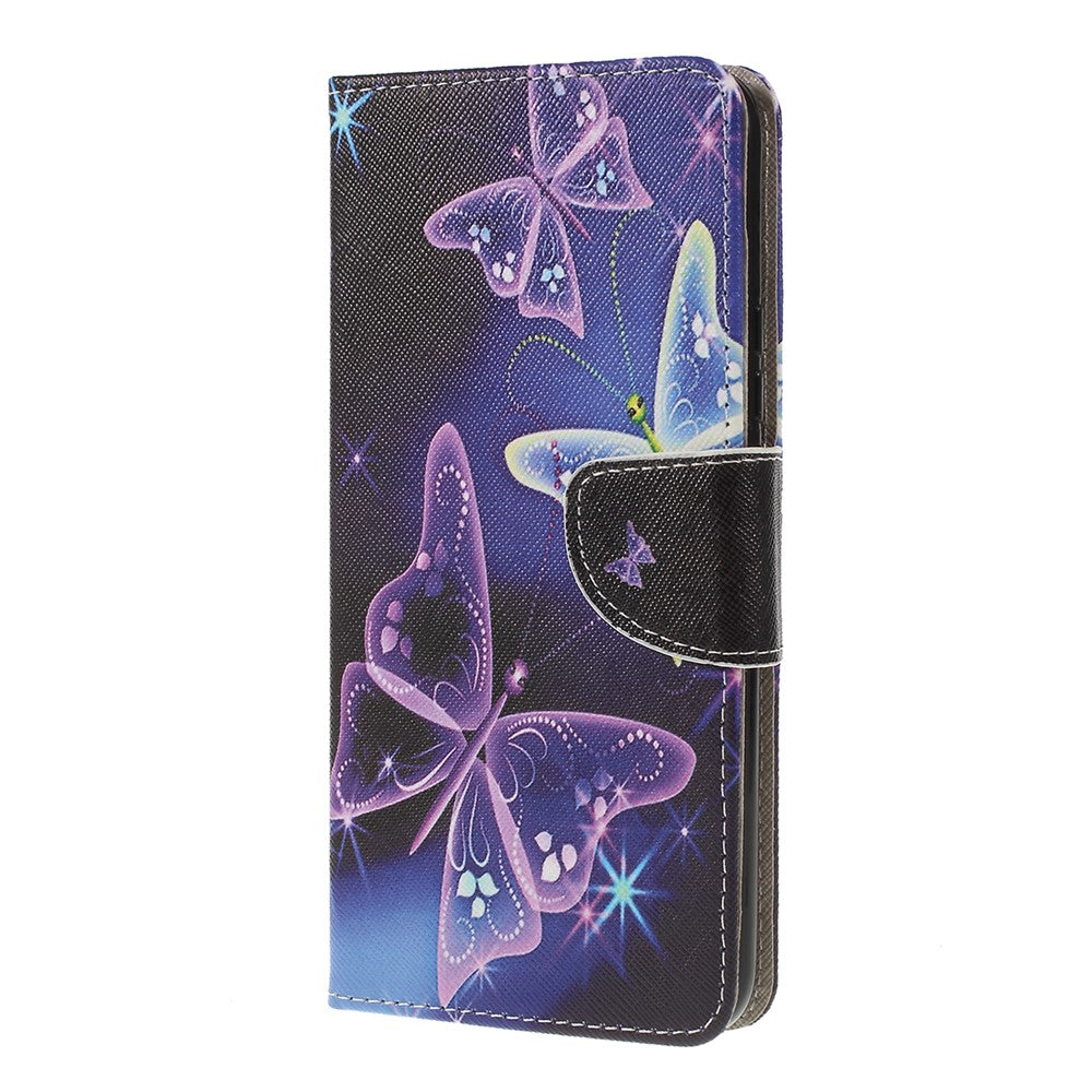 Pattern Printing Cross Texture Leather Wallet Case for Huawei P Smart Z