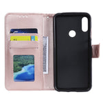 Imprint Mandala Flower Stand Wallet Leather Case for Huawei Y6 (2019, with Fingerprint Sensor)