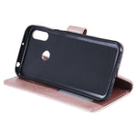 Imprint Mandala Flower Stand Wallet Leather Case for Huawei Y6 (2019, with Fingerprint Sensor)