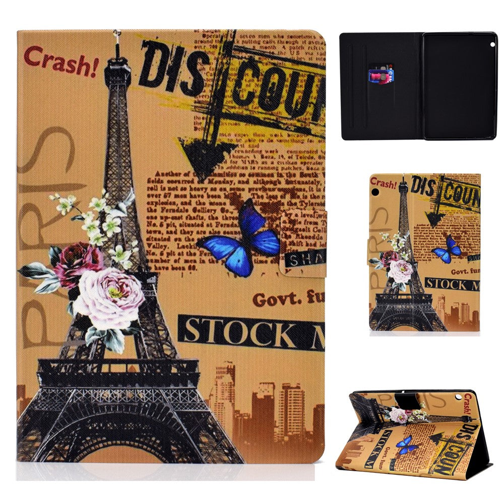 Shock-proof Pattern Printing Card Slot Stand PU Leather Tablet Case for Huawei MediaPad T3 10