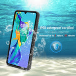 REDPEPPER IP68 Vattentätt mobilskyddsfodral för Huawei P30 Pro [Stöd för fingeravtryckslåsning] [Genomskinlig baksida]