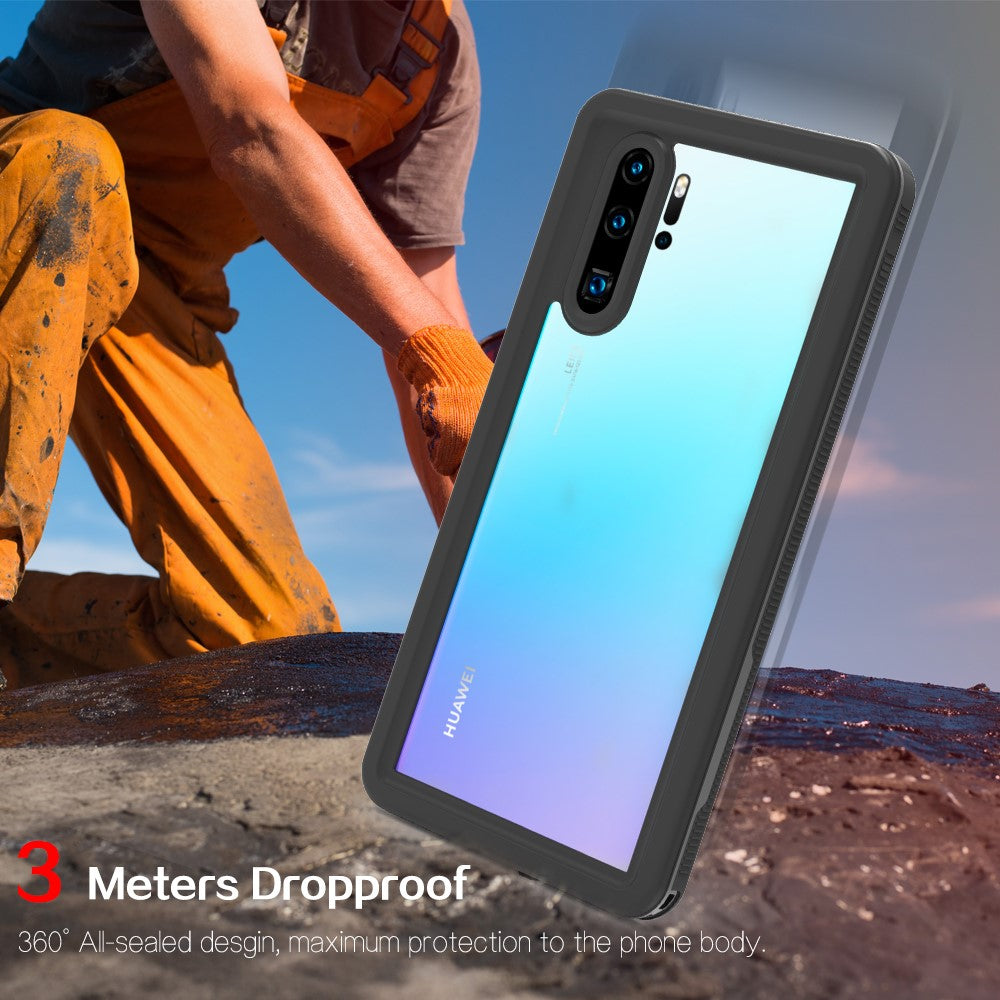 REDPEPPER IP68 Vattentätt mobilskyddsfodral för Huawei P30 Pro [Stöd för fingeravtryckslåsning] [Genomskinlig baksida]
