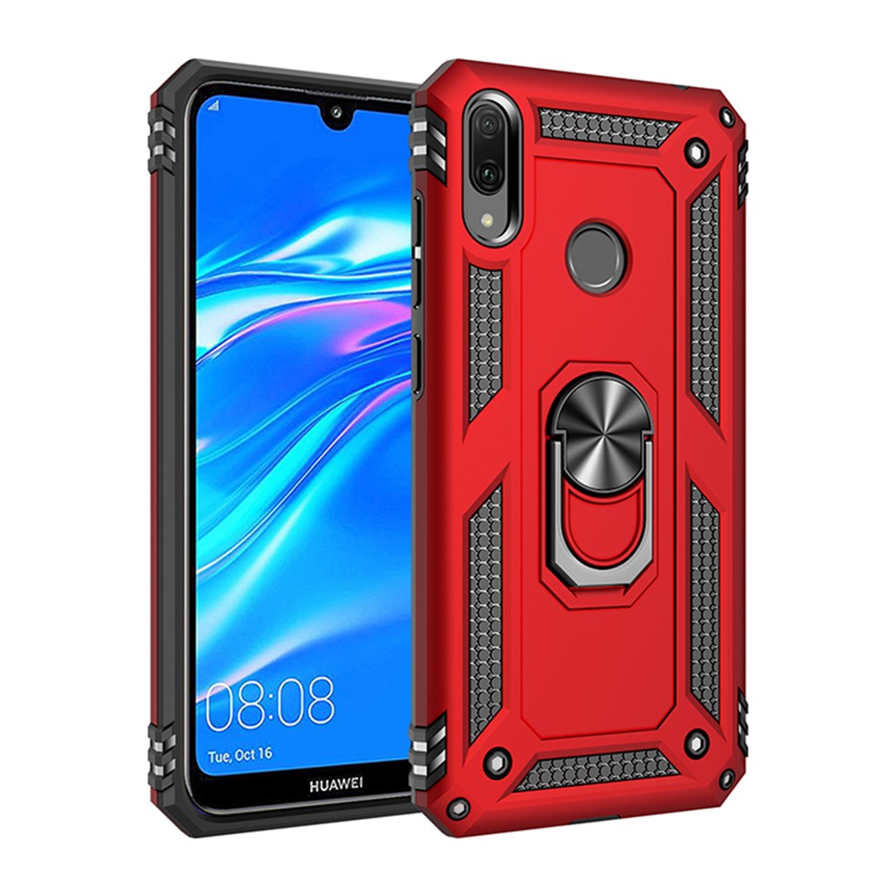 TPU+PC+Metall Hybrid Mobilskal med Stativ för Huawei Y7 (2019)