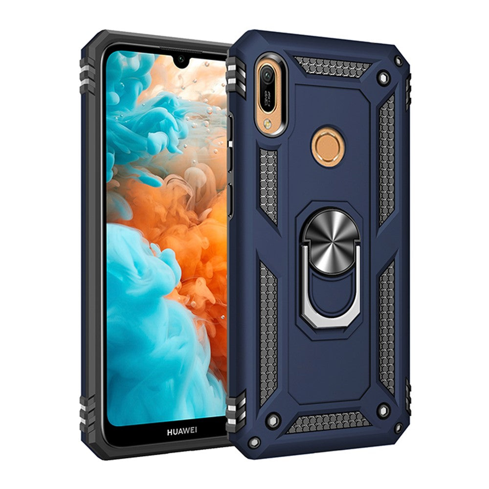 PC+TPU Kickstand Phone Cover for Huawei Y6 (2019, with Fingerprint Sensor) / Y6 Prime (2019)