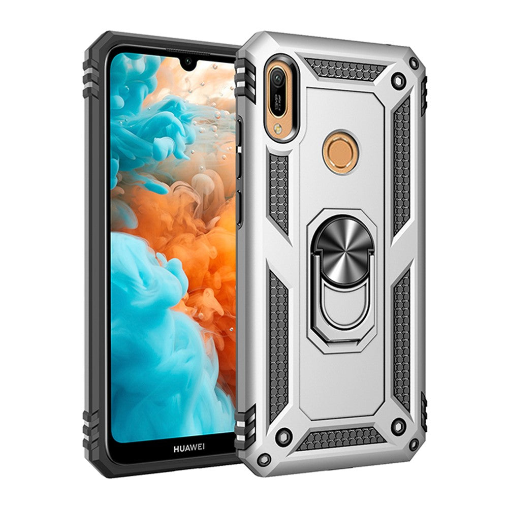 PC+TPU Kickstand Phone Cover for Huawei Y6 (2019, with Fingerprint Sensor) / Y6 Prime (2019)