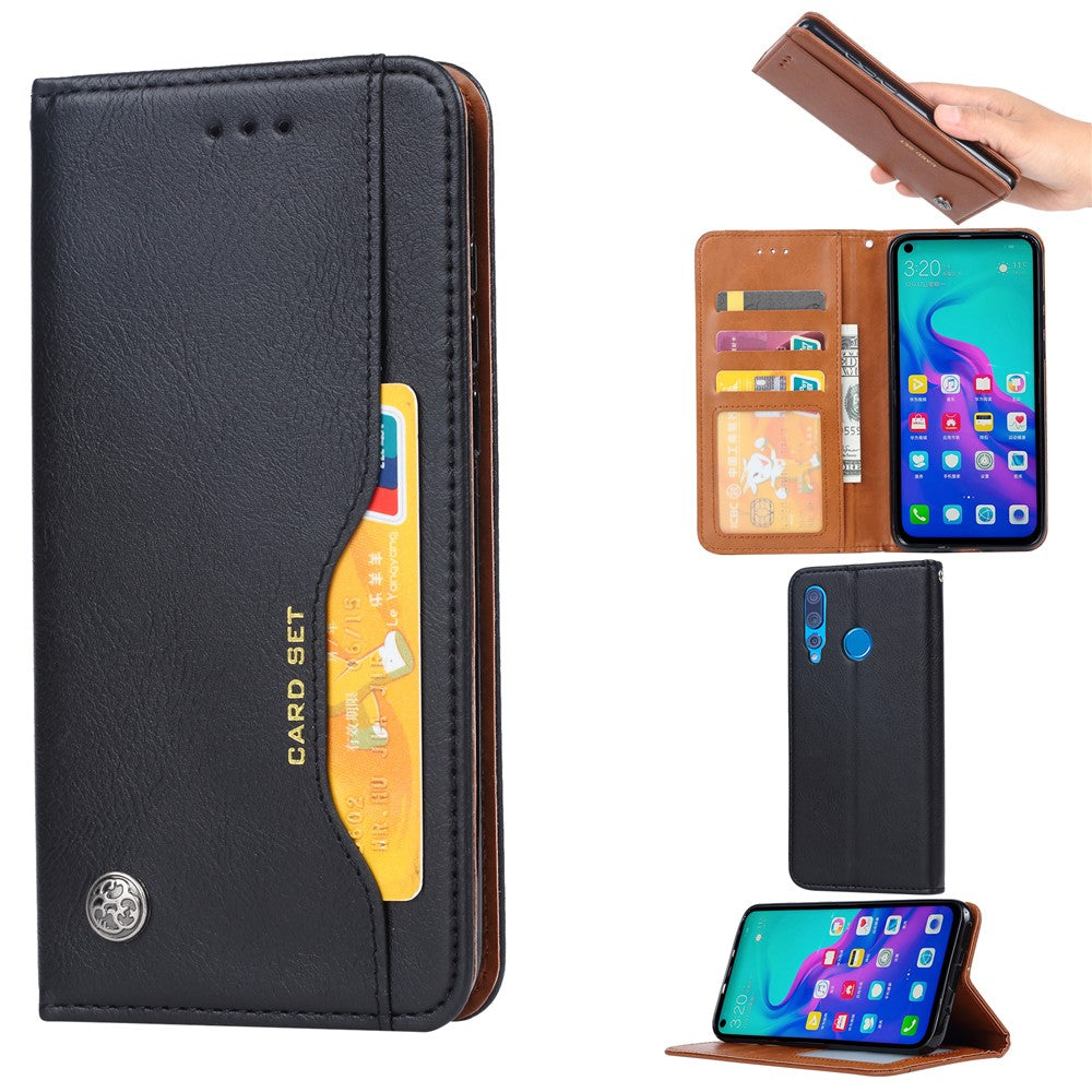 Auto-absorbed PU Leather Stand Wallet Phone Shell for Huawei Honor 9X (Global)/P Smart Z / Y9 Prime 2019