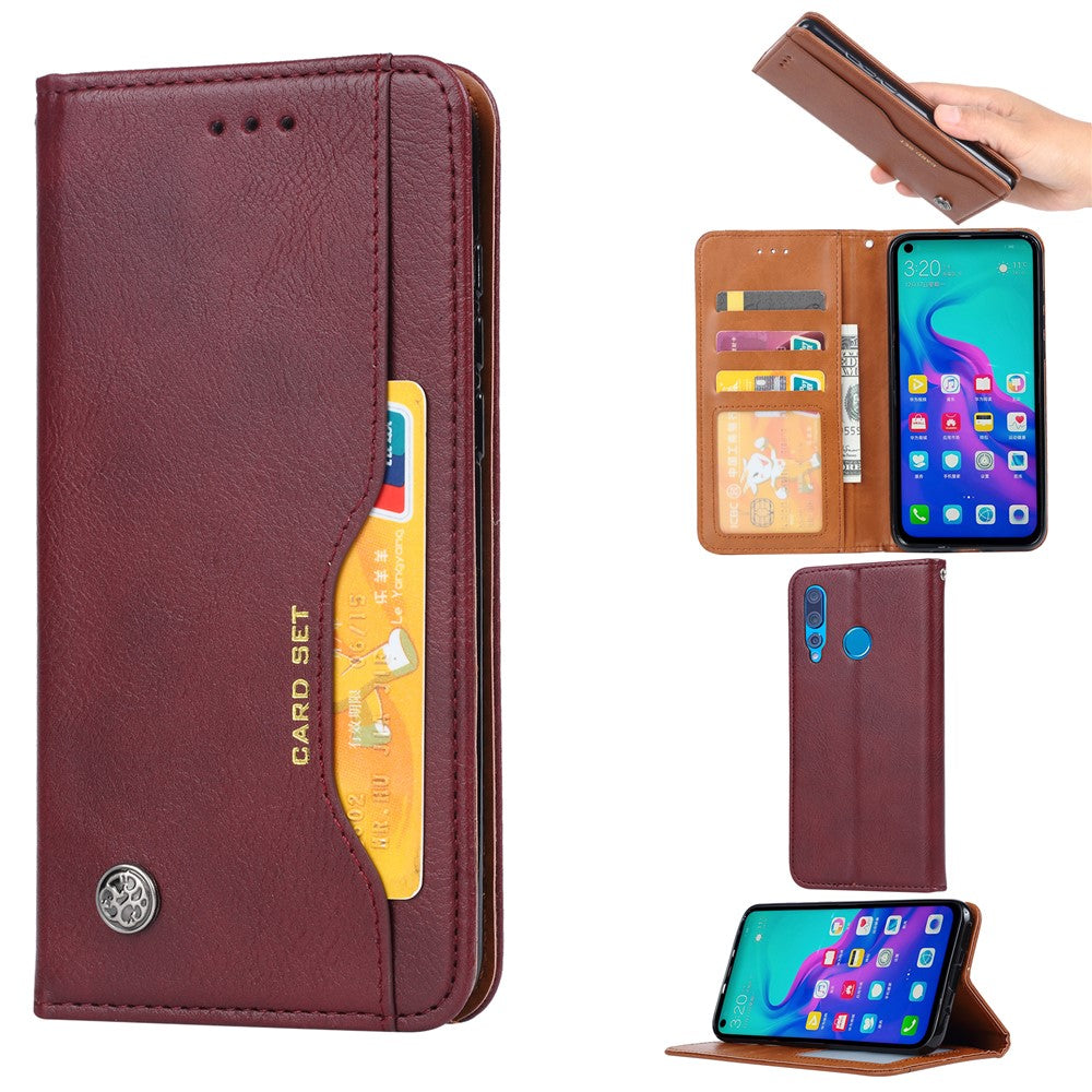 Auto-absorbed PU Leather Stand Wallet Phone Shell for Huawei Honor 9X (Global)/P Smart Z / Y9 Prime 2019