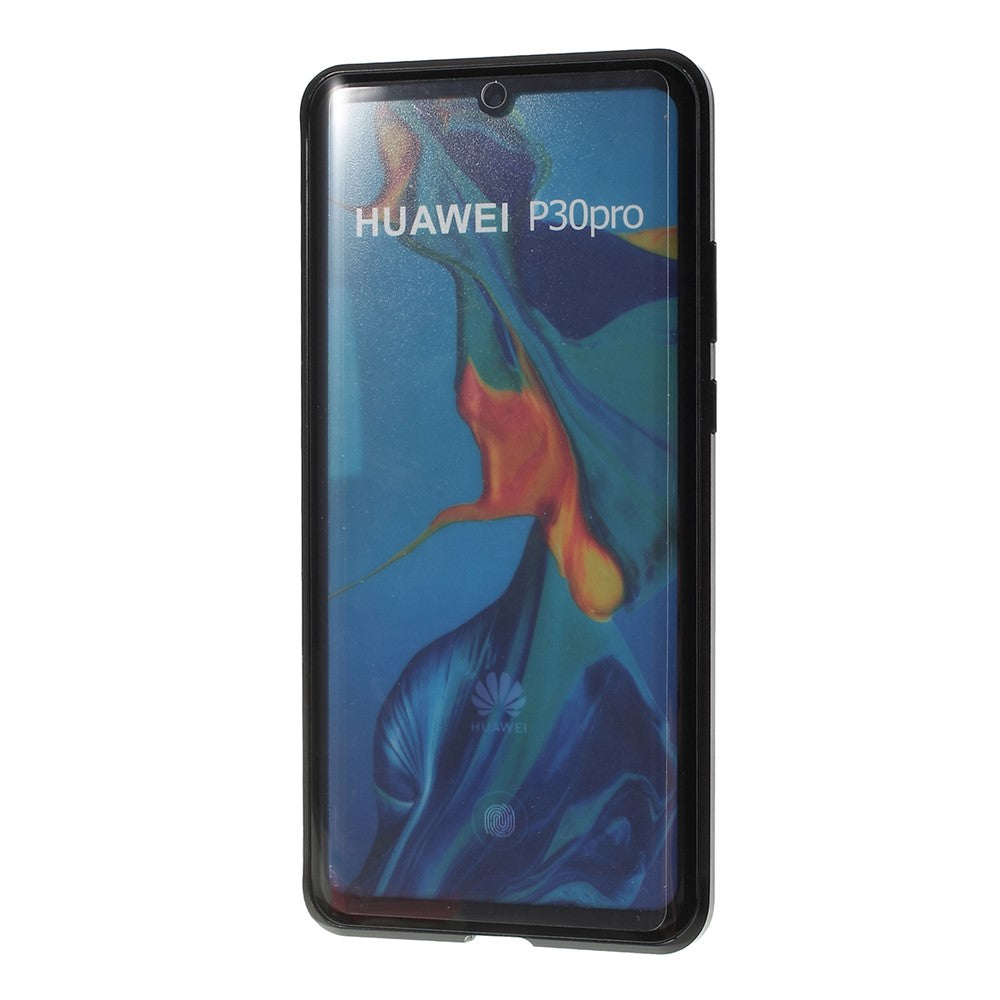Shock-proof Magnetic Installation Metal Frame + Tempered Glass Alll-round Protective Phone Shell for Huawei P30 Pro