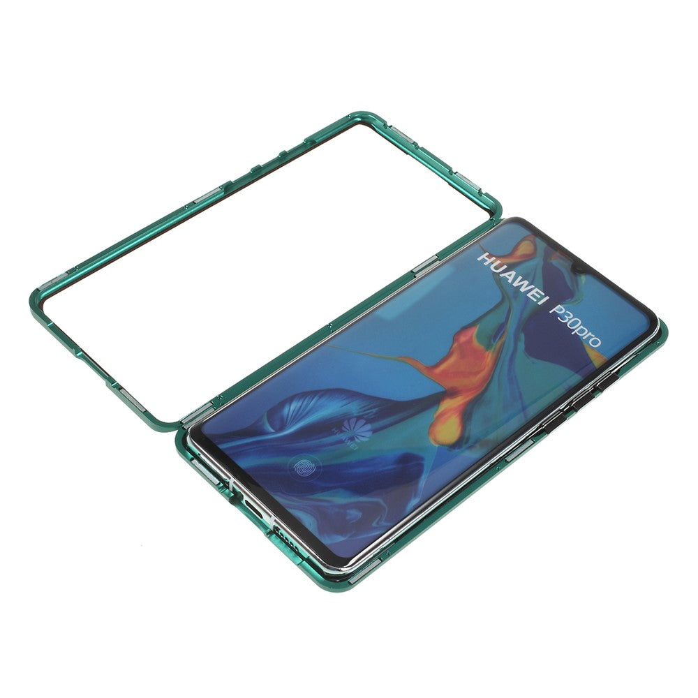Shock-proof Magnetic Installation Metal Frame + Tempered Glass Alll-round Protective Phone Shell for Huawei P30 Pro