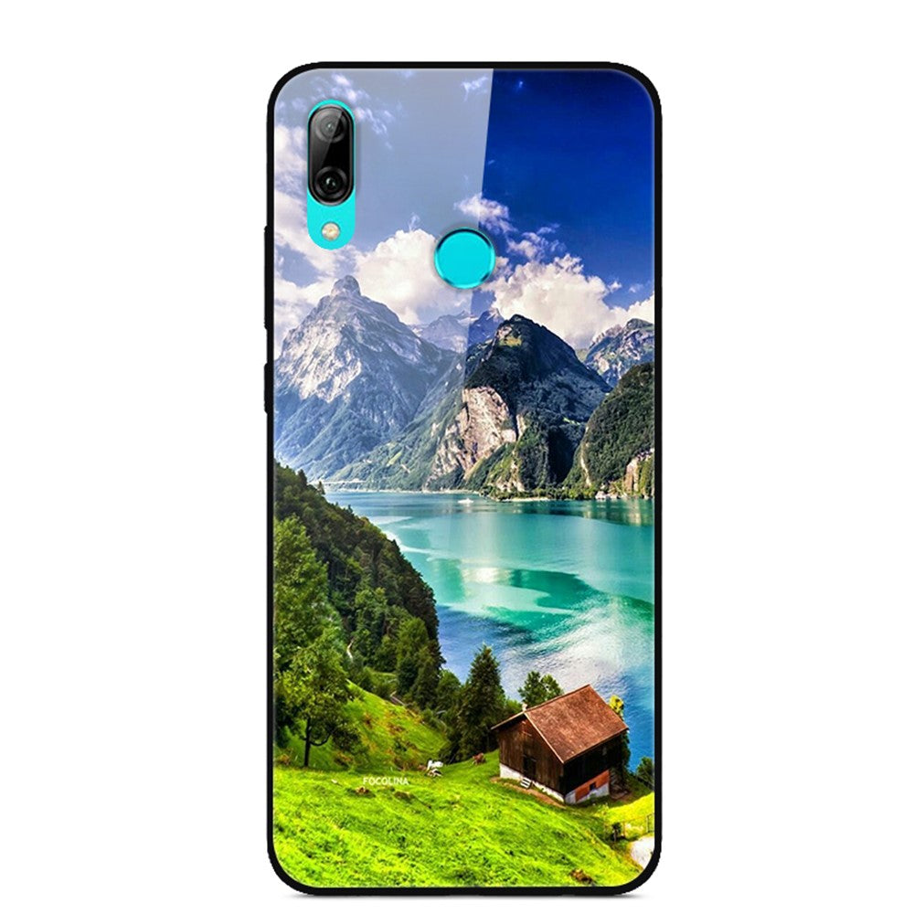 Mönstertryck i glasbaksida + TPU hybridmobilskal för Huawei P Smart Z