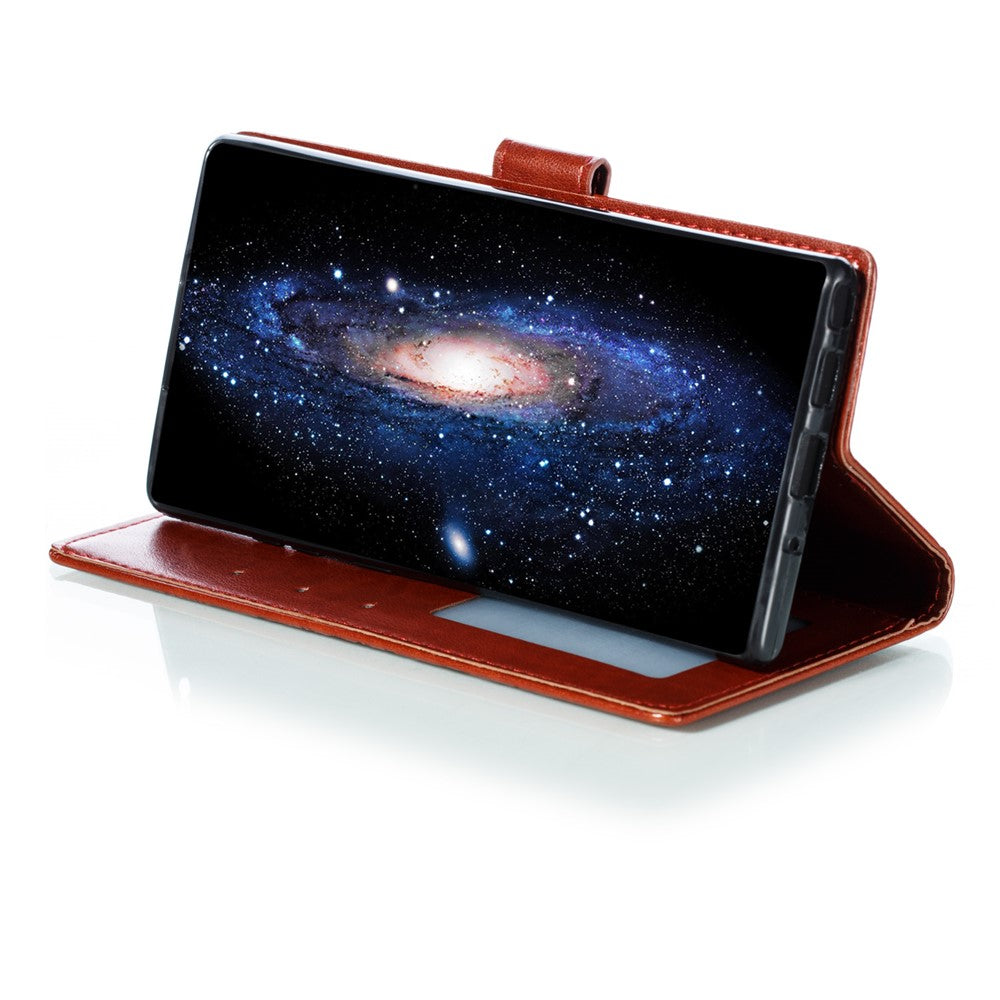 Imprint Mandala Blomsterstativ Pung Læder Etui Cover til Samsung Galaxy Note 10 / Note 10 5G - Panda Plus / 10 Plus 5G