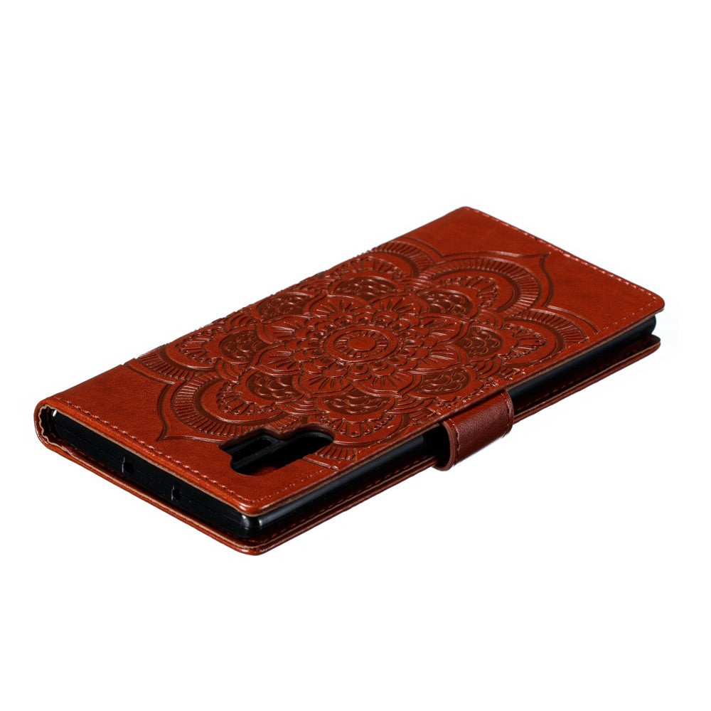 Præg Mandala Blomsterstativ Pung Læder Etui Cover til Samsung Galaxy Note 10 / Note 10 5G - Panda Plus / 10 Plus 5G